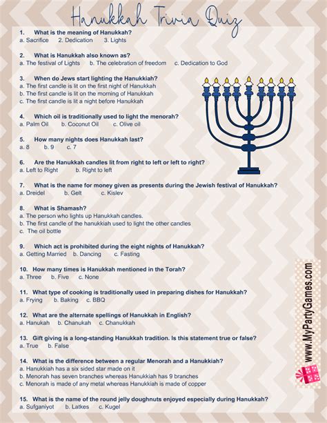hanukkah questions for kids